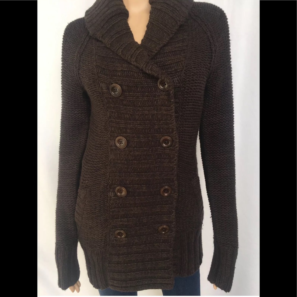 Gap brown chunky knit oversize Wool cardigan